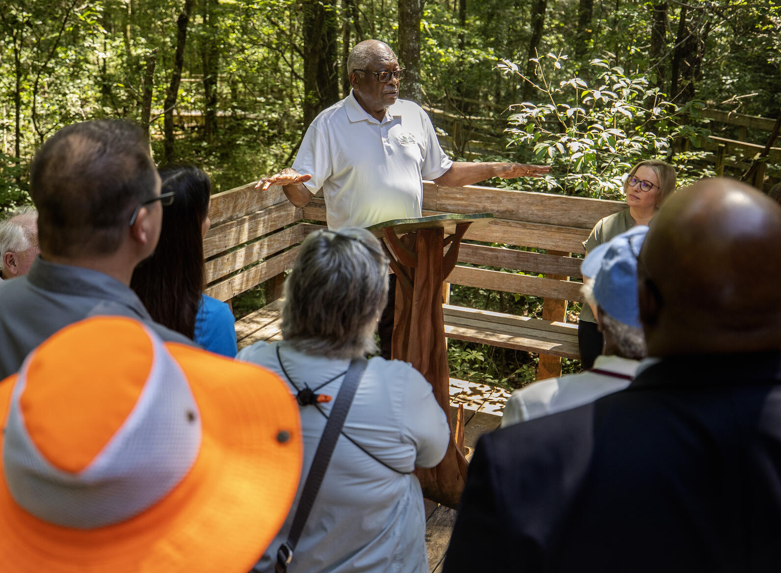 Congressman James Clyburn presents remarks commemorating Underground Railroad history at Audubon's Beidler Forest Center and Sanctuary